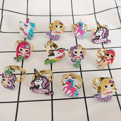 5pcs Unicorn Rings Kids Accessories Alloy Pony Animal Ring