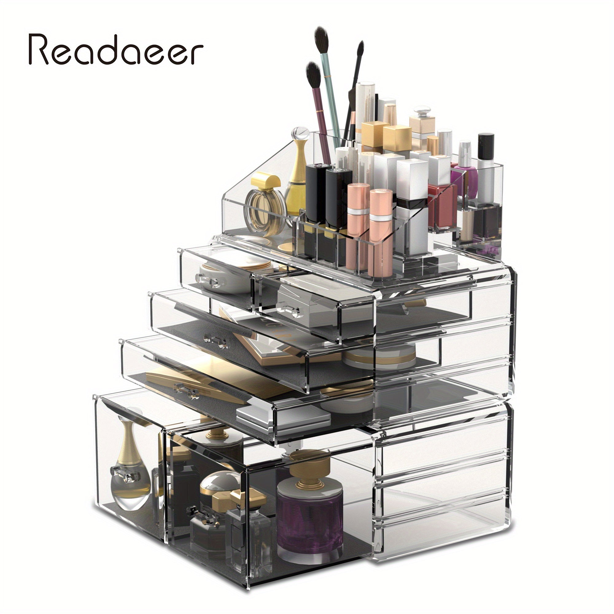Makeup Organizer Acrylic 3 Pieces Cosmetic Storage Drawers Jewelry Display Box