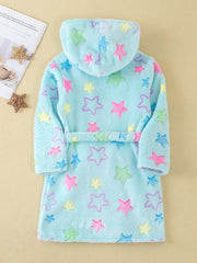 Soft Flannel Hooded Sleeper Robe for Baby Girls