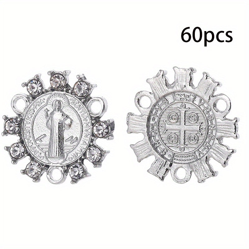 60pcs Religious Figure Pattern Hangings Jewelry Connectors