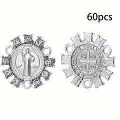 60pcs Religious Figure Pattern Hangings Jewelry Connectors