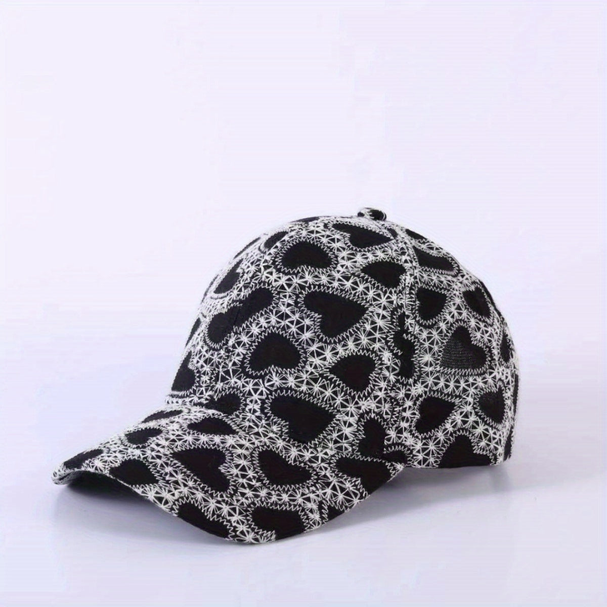 Women's Heart Rhombus Embroidery Baseball Cap Lightweight Sun Hat