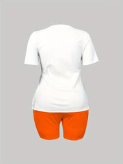 Cartoon Figure & Letter Print 2 Piece Set