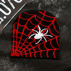 Spider Web Pattern Hip Hop Knitted Wool Hat Mens Sunshade Beanie
