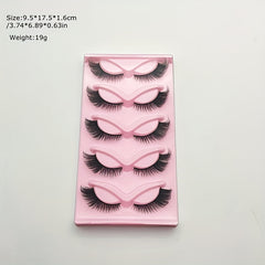 5 Pairs Natural Winged Full Strip Lashes for Dramatic Makeup