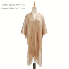 Bright Tassel Cape Thin Shawl for Women