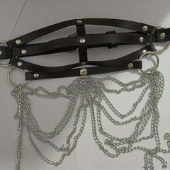 Gothic Chain Tassel Strappy Mask Halloween Cosplay Studded