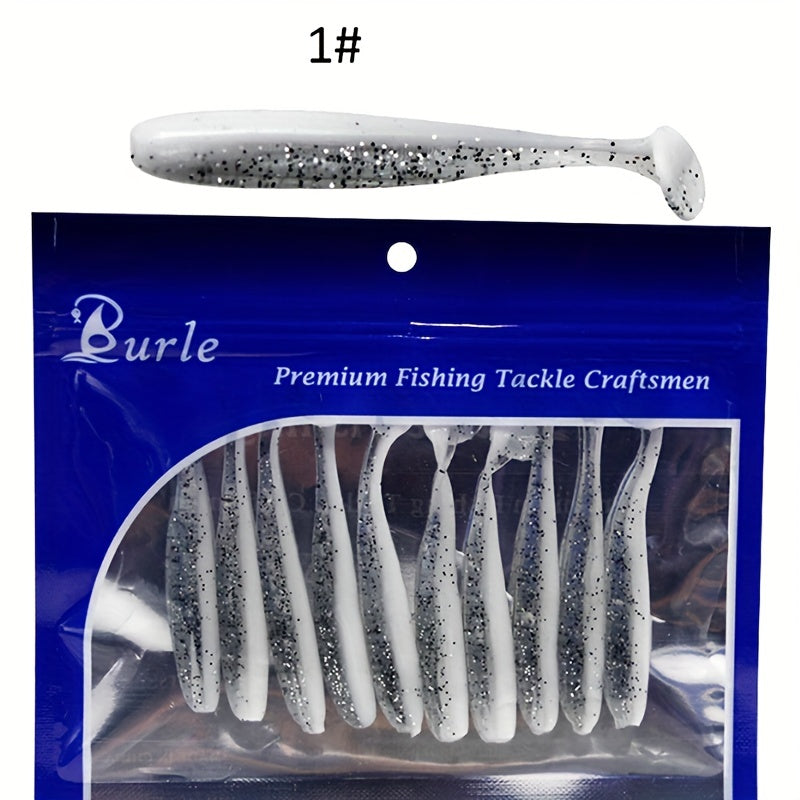 10pcs Soft Fishing Lures 2g T tail Swimbait Artificial Bait
