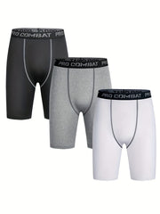 3pcs Men's Compression Shorts Basketball Running Quick Dry Stretchy