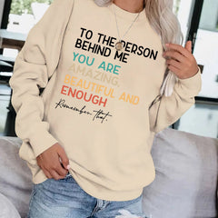 Letter Print Casual Long Sleeve Sweatshirt for Women