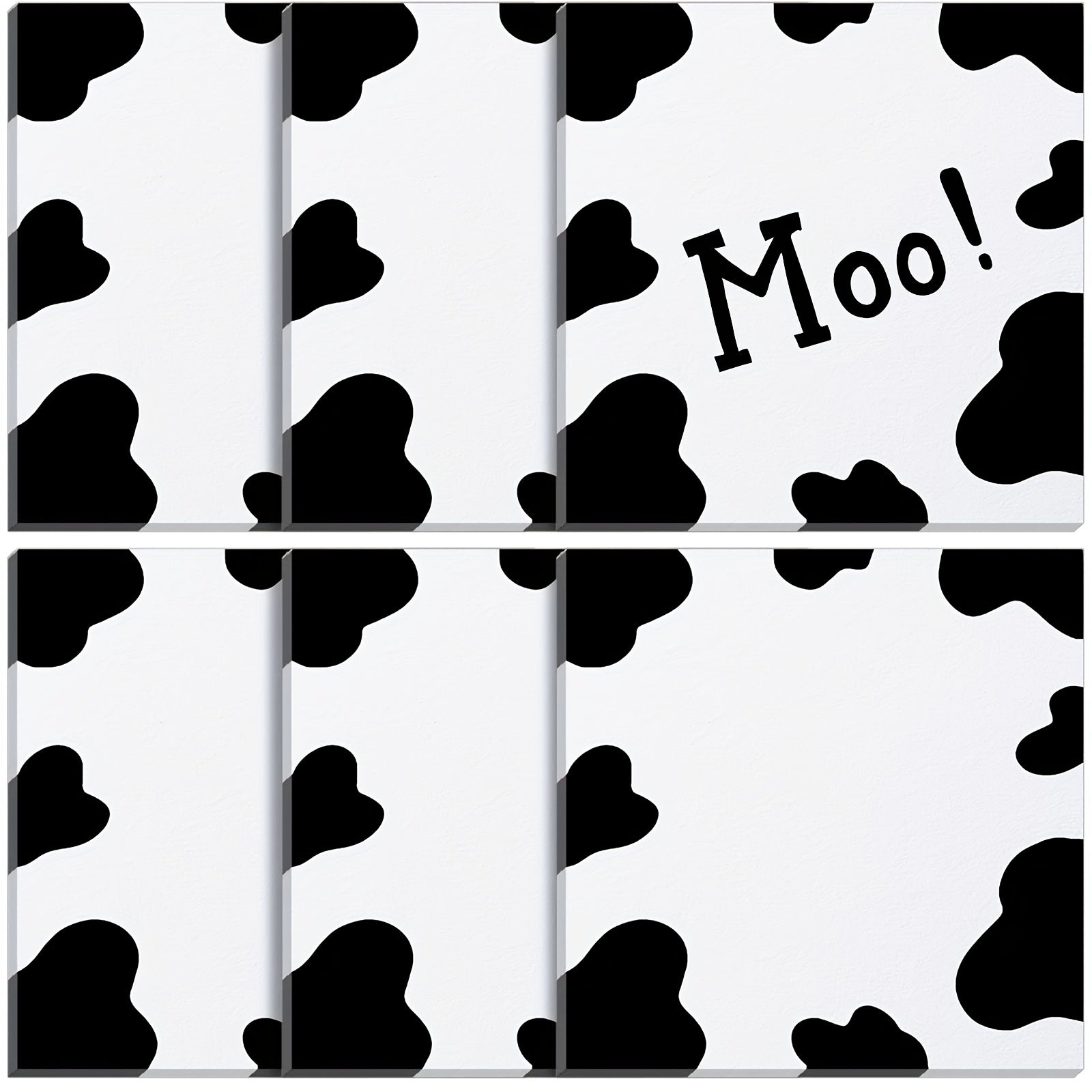 2 Packs Cow Print Sticky Note Pads Self-Adhesive Memo Pads for School