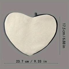 Love Heart Blank Canvas Small Clutch Bag Coin Purse DIY Crafts