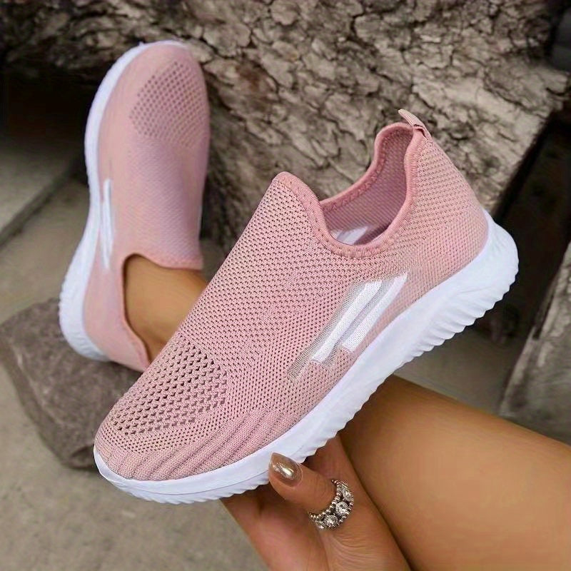 Women's Knit Slip On Sneakers Lightweight Low Top Shoes