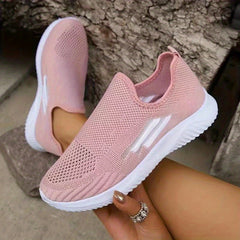 Women's Knit Slip On Sneakers Lightweight Low Top Shoes