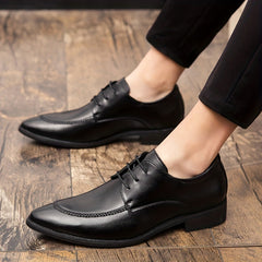 Men's Vintage Lace Up Dress Shoes, Casual Walking Shoes