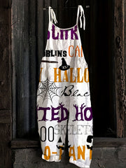 Halloween Jumpsuit Women's Graphic Tie Shoulder Loose