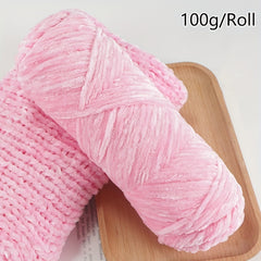 1pc Golden Velvet Wool Thread 3mm 100g