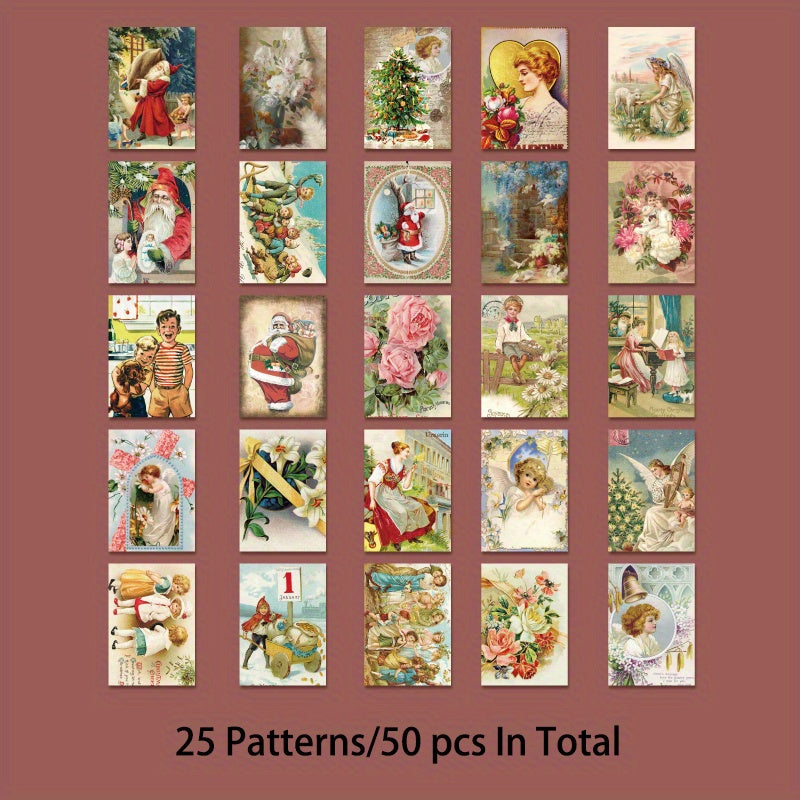 50 Christmas Scrapbook Sheets - DIY Crafts Gift Wrapping Supplies