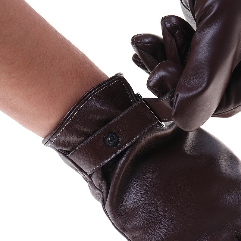 Windproof Touch Screen Gloves with Fleece Lining for Winter Activities