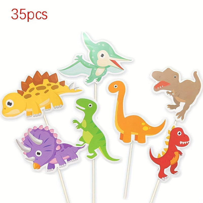 35 Dinosaur Cupcake Toppers Cake Toppers For Birthday Party