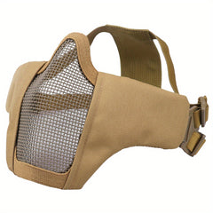 Tactical Outdoor Mask Half Wire Face Mask Steel Mesh Comfortable Adjustable