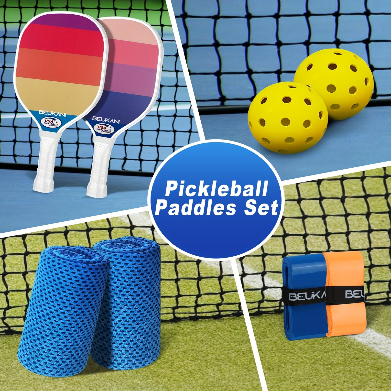 USAPA Approved Pickleball Paddles Set Of 2 with Accessories
