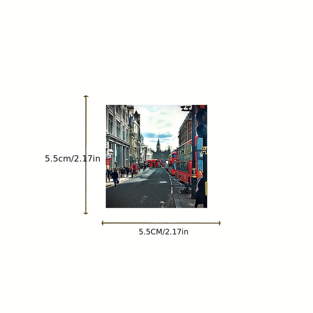 50pcs London Red Bus Graffiti Waterproof Vinyl Decals for Water Bottle Laptop