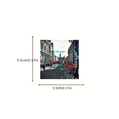 50pcs London Red Bus Graffiti Waterproof Vinyl Decals for Water Bottle Laptop