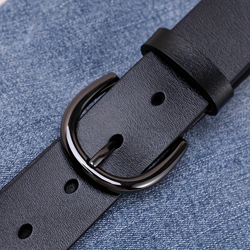 Men's Calfskin Leather Belt Pin Buckle Casual Belt For Jeans Pants