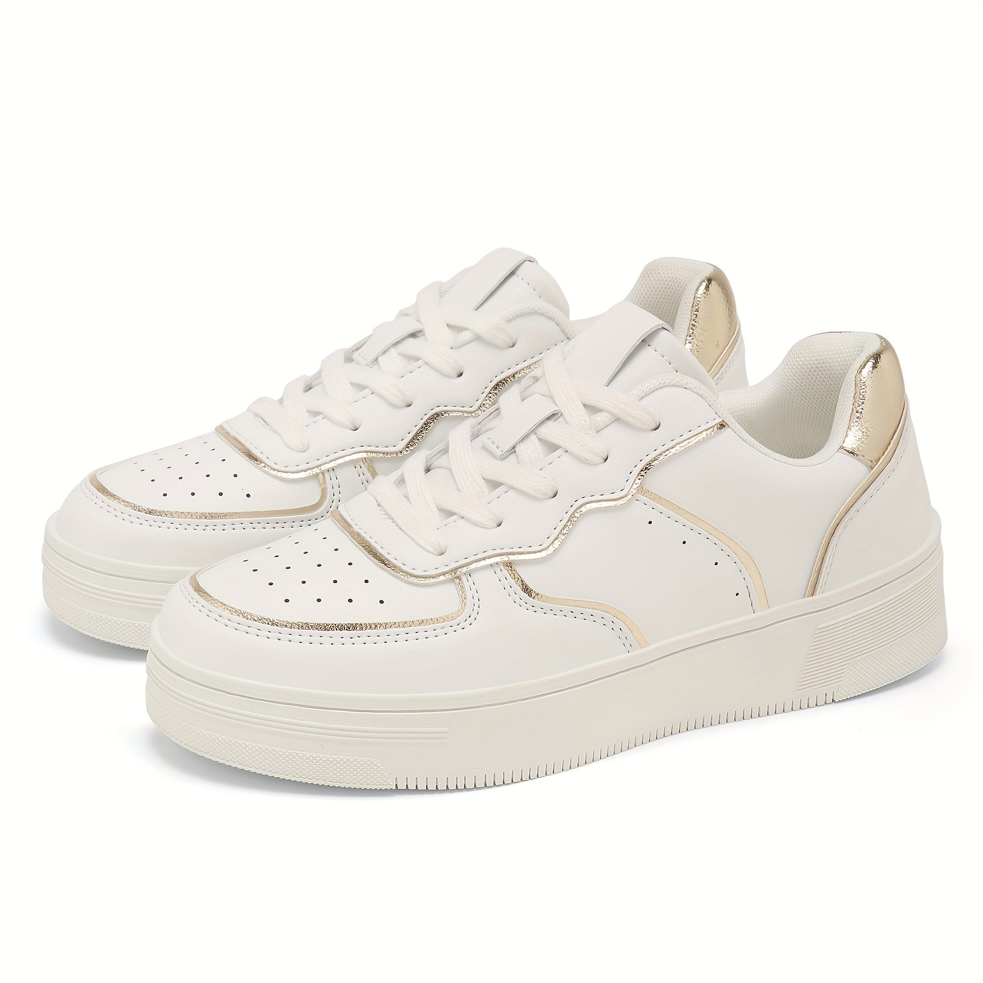 Women's Lace-up Athletic Skate Shoes Non-slip Platform Sneakers