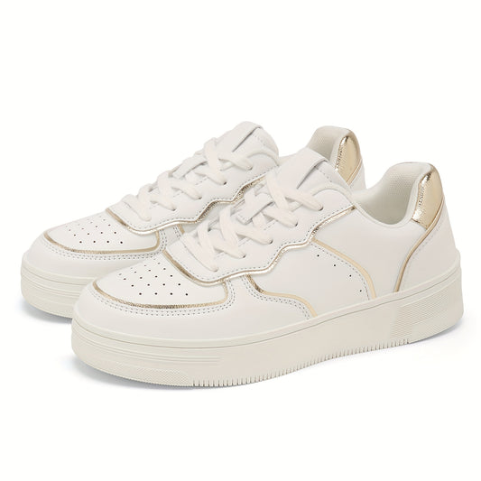 Women's Lace-up Athletic Skate Shoes Non-slip Platform Sneakers