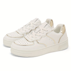 Women's Lace-up Athletic Skate Shoes Non-slip Platform Sneakers