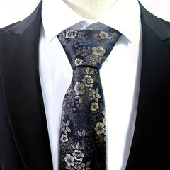 Men's Flowers And Leaves Tie & Pocket Square Set