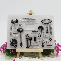 Transparent Mushroom Silicone Stamp for Crafts