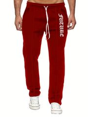 Men's Letter Print Joggers Casual Loose Fit Drawstring Pants