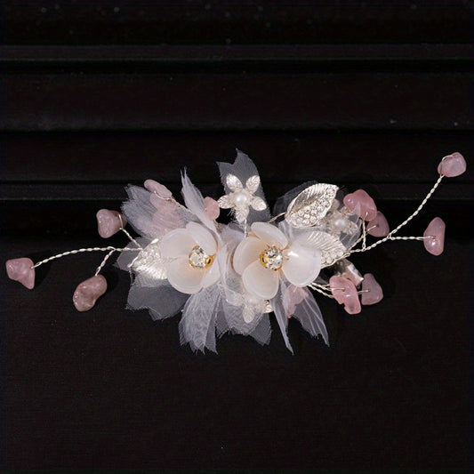 Crystal Flower Leaf Bridal Hair Clip Headband Wedding Hair Accessories