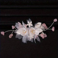 Crystal Flower Leaf Bridal Hair Clip Headband Wedding Hair Accessories