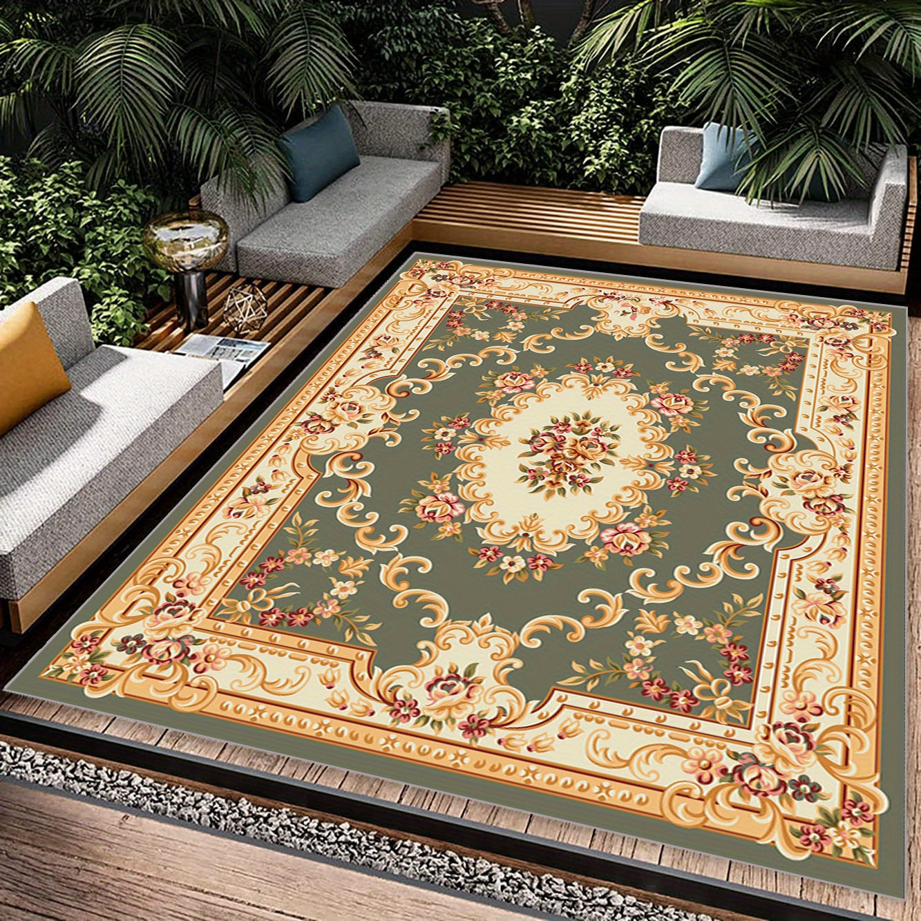 European Style Decorative Carpet Anti-Skid Indoor Living Room Dormitory Kitchen