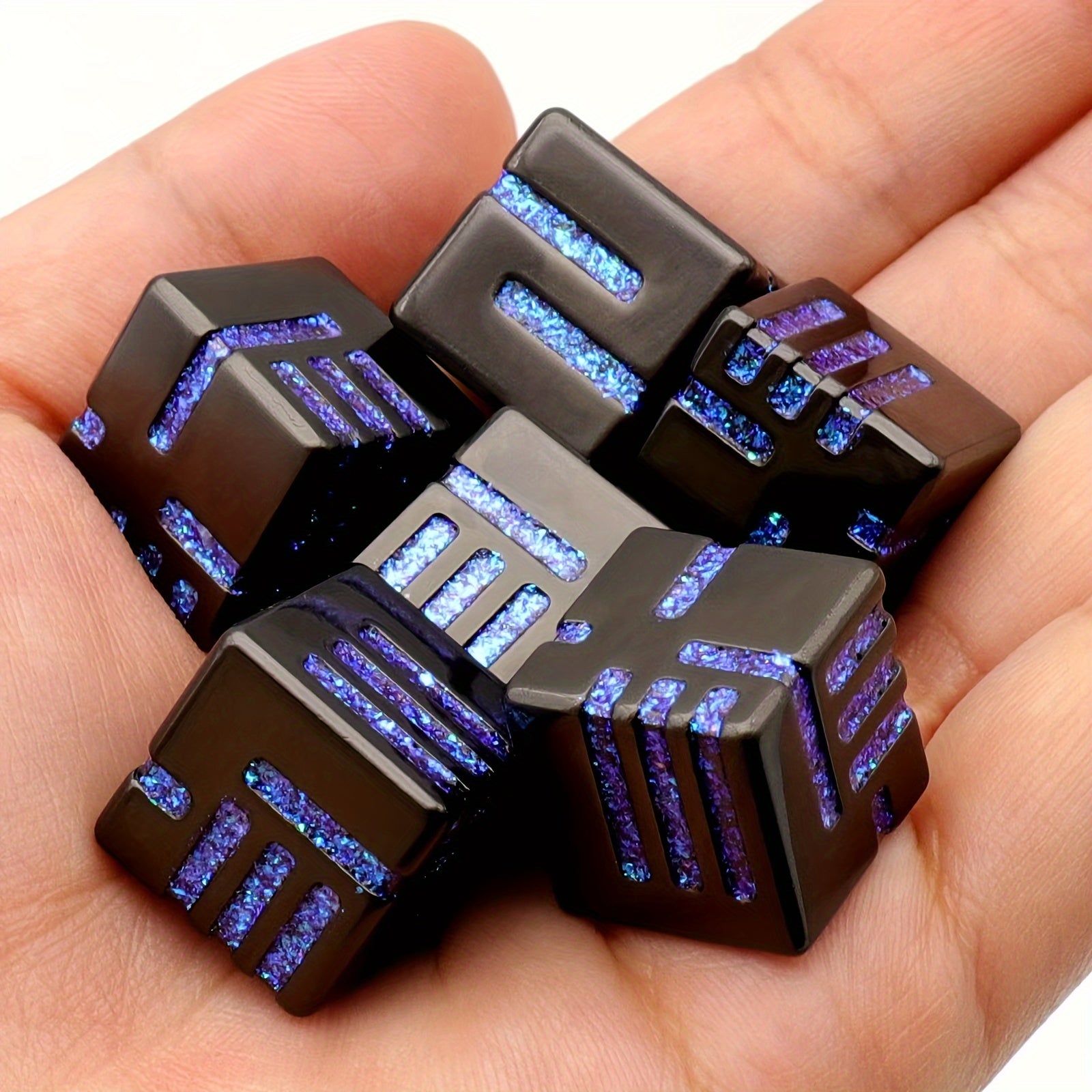 1pc 6pcs Metal Dice Set Six Sided Solid Polyhedral for Tabletop Games