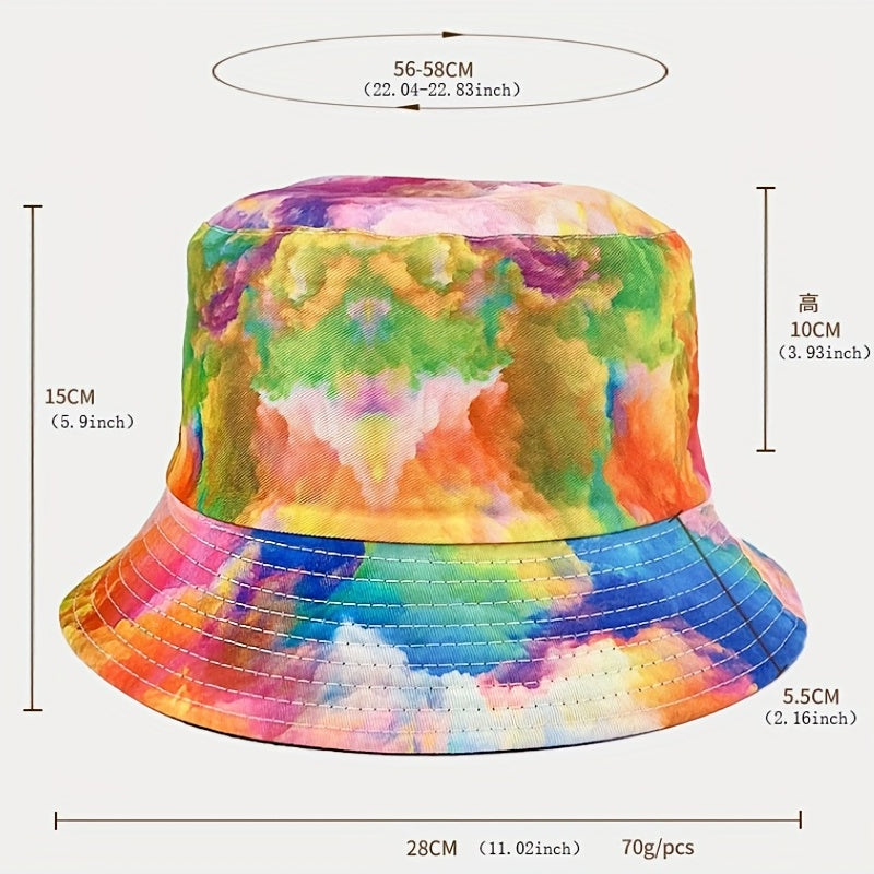 Tie Dye Bucket Hat Reversible Sunscreen Basin Hat