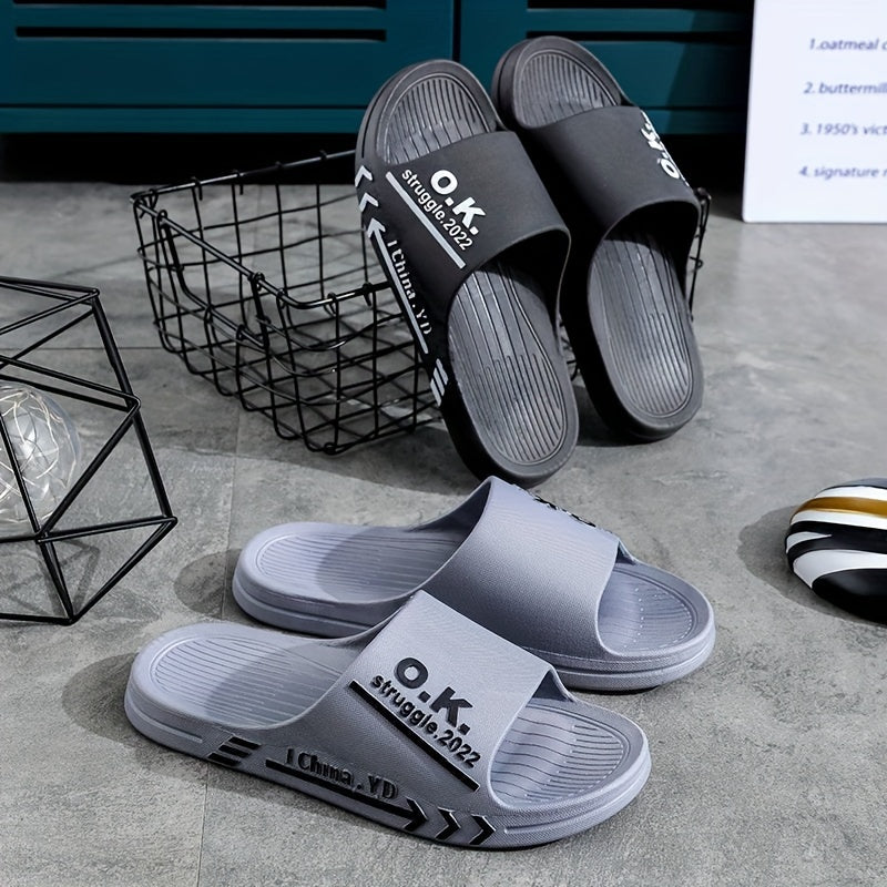 Men's Lightweight Non Slip Open Toe Quick Drying Slides