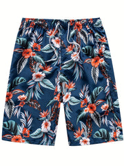 Quick Dry Floral Print Swim Trunks for Men