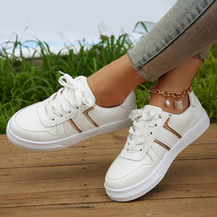 Women's Lace Up Flat Sneakers Outdoor Sport Shoes