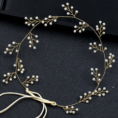 Faux Pearl Bridal Headband Hair Vine Band For Women Bride Pearl Wedding