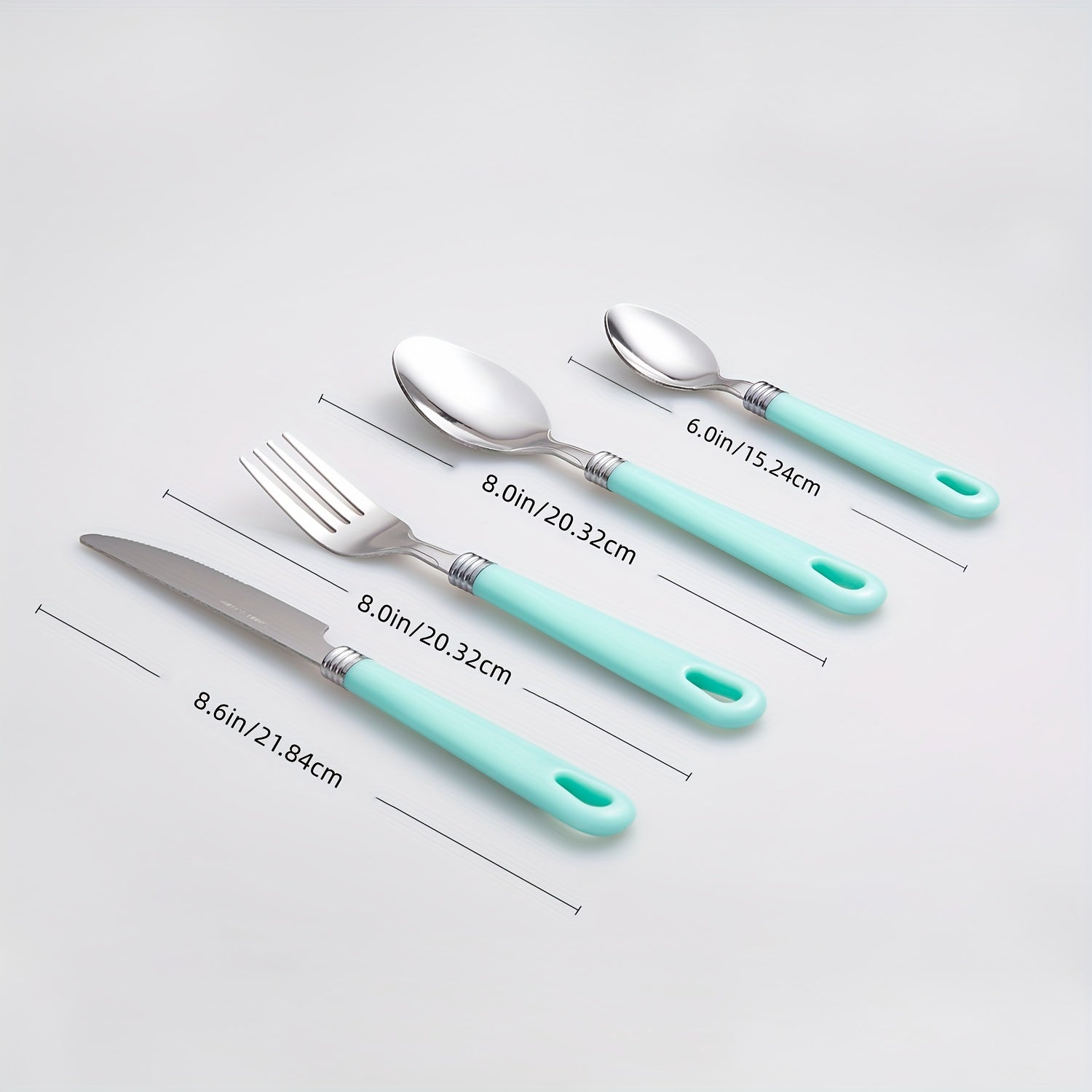 24 PCS Stainless Steel Cutlery Set with Wire Rack