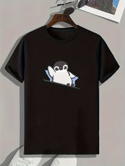 Cartoon Print Men's Graphic T-shirt for Summer