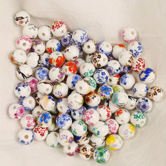 50pcs Mixed Flower Ceramic Craft Beads Set for DIY Jewelry Making Supplies