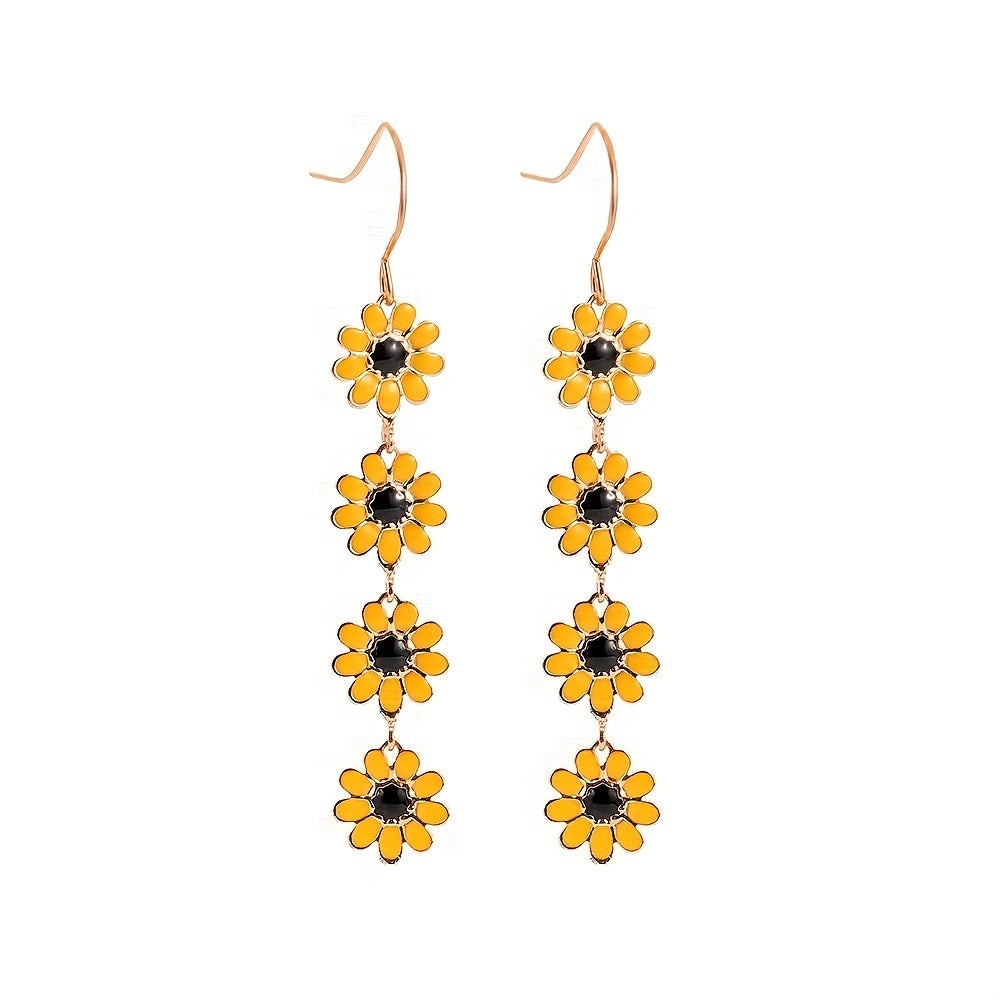 Daisy Sunflower Dangle Earrings Holiday Jewelry Girls