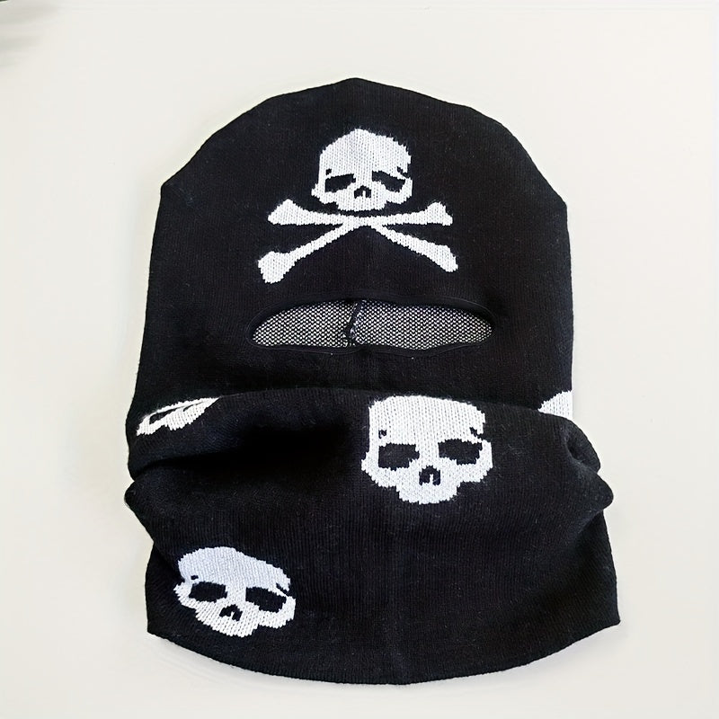 Skull Jacquard Balaclava Hip Hop Knit Hat Unisex Beanie Coldproof Ski Mask