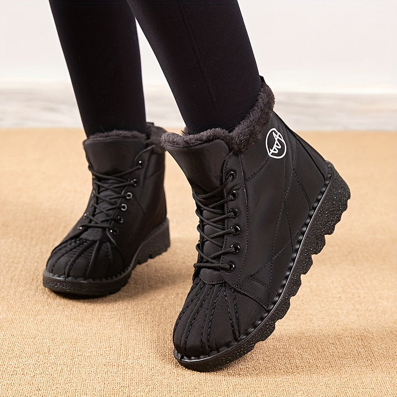 Women's Waterproof Snow Boots Warm Non slip Medium Tube Snow Boots